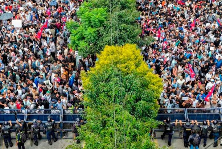 Masivas protestas en Katmandú, Nepal
