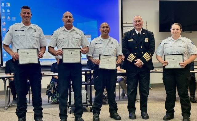 Recognition and Badge Pinning ceremony at Shoreline Fire