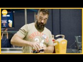 Jason Kelce digs into a Chicago dog at Soldier Field