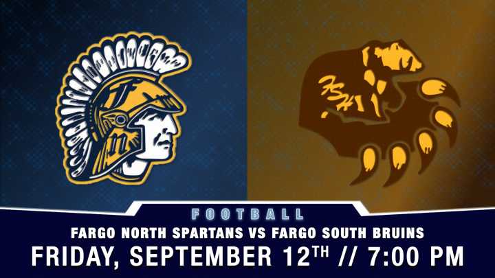 Live at 7 p.m.: Fargo North Spartans vs. Fargo South Bruins in high school football