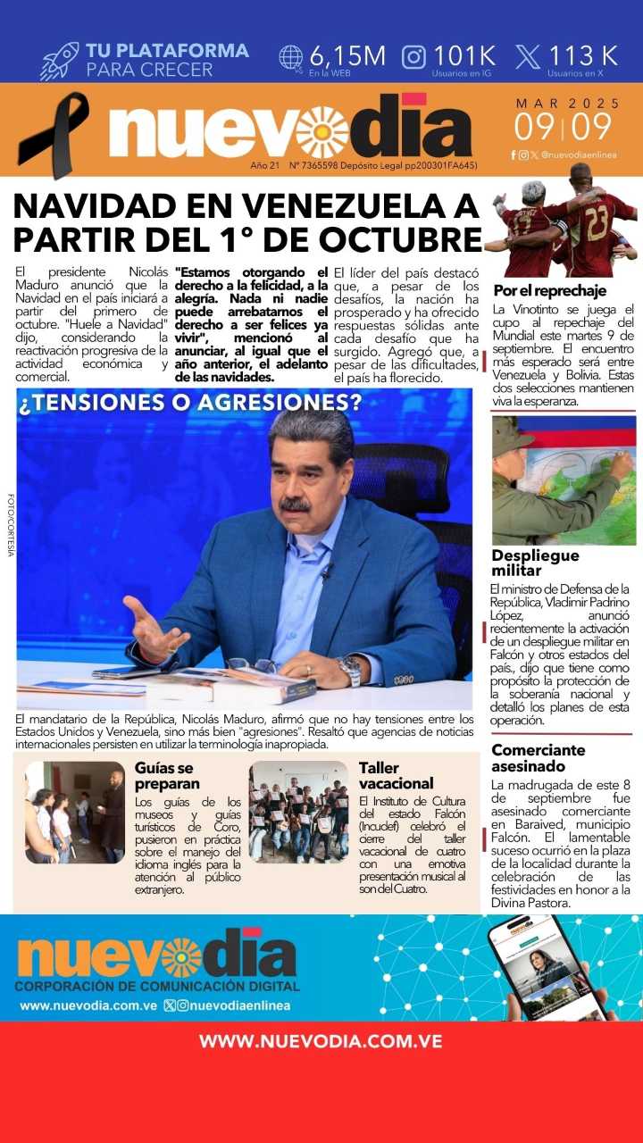 Portada del 09 de septiembre de 2025