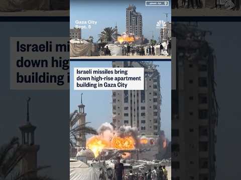 Israeli missiles bring down high-rise apartment building in Gaza City