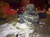 Car catches fire in Cass County crash