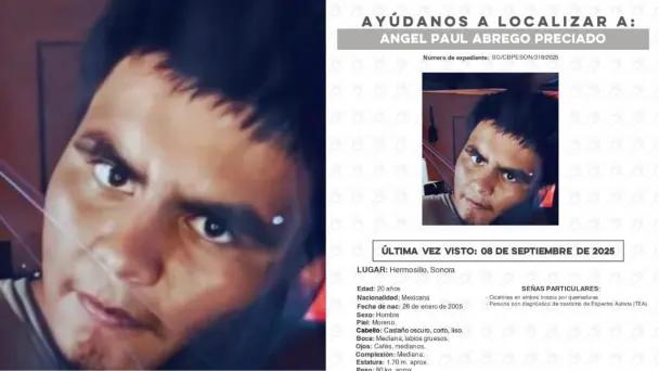 Buscan al joven Ángel Paul Abrego Preciado en Hermosillo