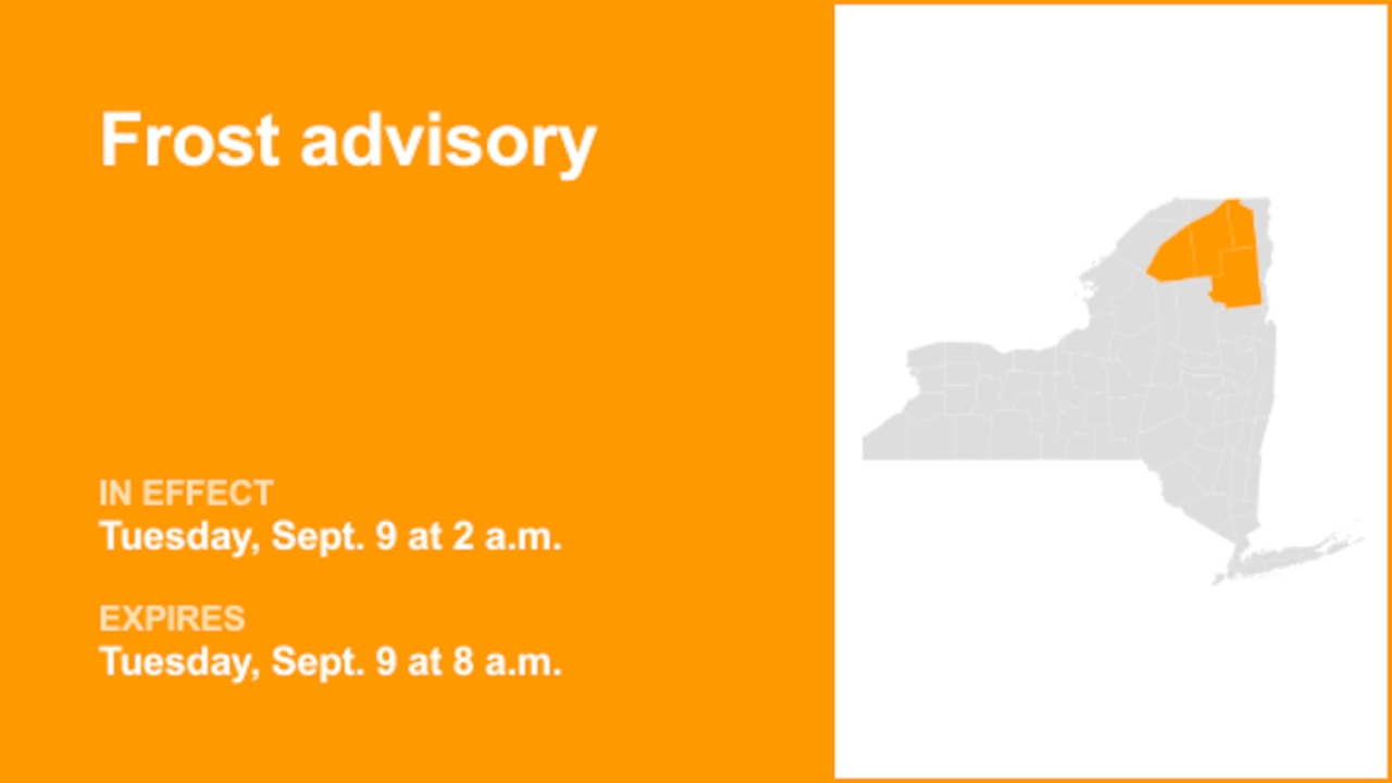 NY weather: Frost advisory in place for New York for Tuesday
