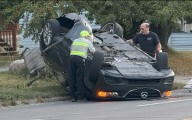 Car flips in two-car crash on Midlothian Boulevard