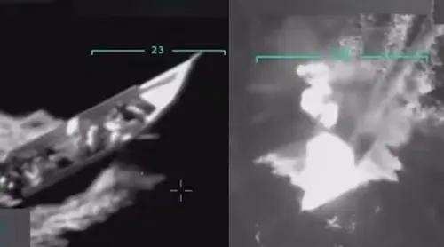 El video del momento exacto del ataque de Estados Unidos contra un barco con drogas proveniente de Venezuela: Hubo 11 muertos