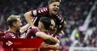 Brilliant Hearts win again to go top as Falkirk are well beaten