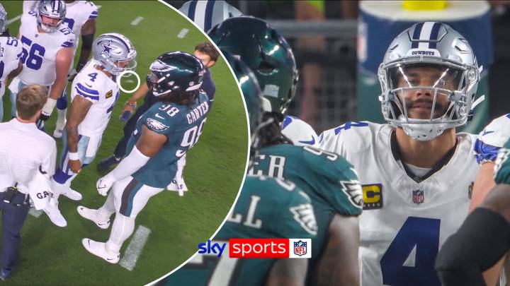 Jalen Carter spitting incident: Philadelphia Eagles defensive tackle ejected for spitting on Dallas Cowboys quarterback Dak Prescott
