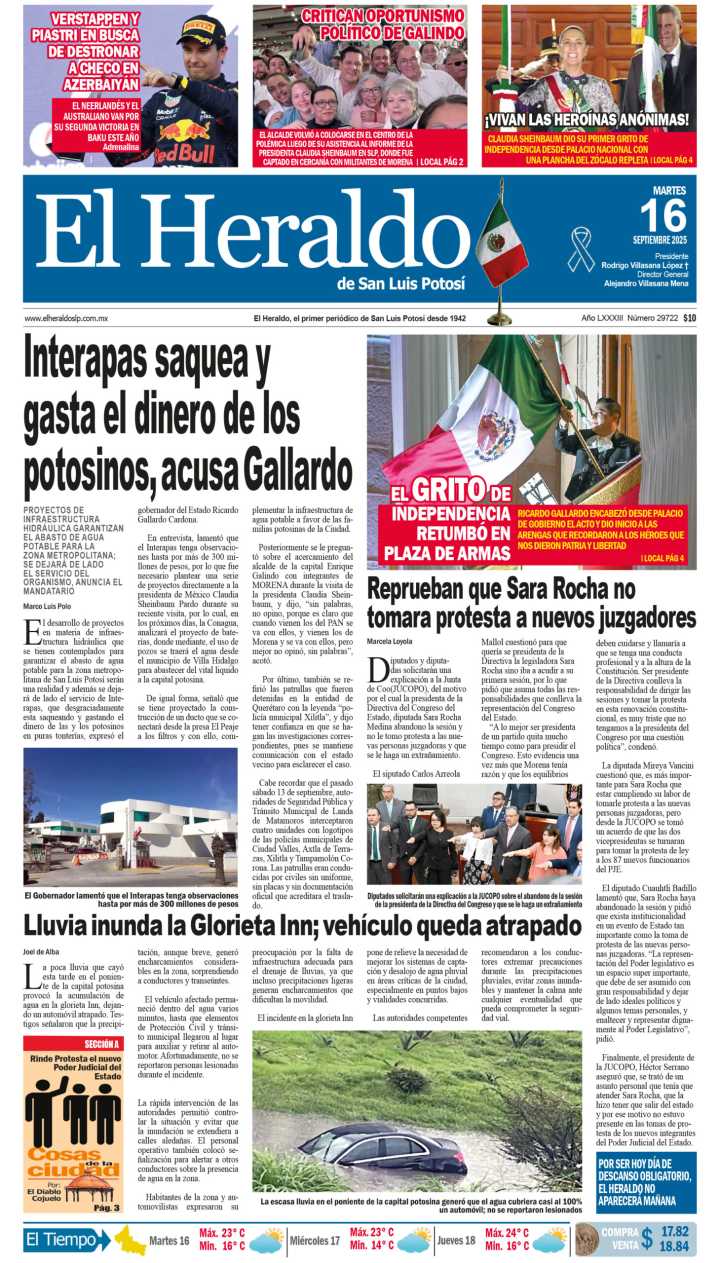 Edición impresa 16 de septiembre de 2025