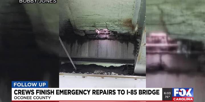 Crews finish emergency repairs to I