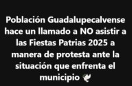 Llaman en redes sociales a no asistir a festejos patrios en Guadalupe y Calvo
