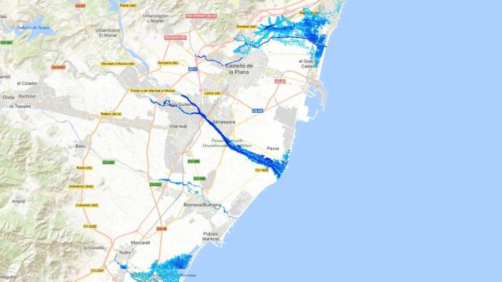 Consulta cuáles son las zonas inundables de mayor riesgo en Castellón