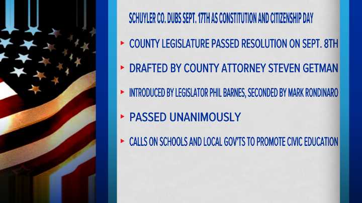 Schuyler County to Recognize Sept. 17 as Constitution and Citizenship Day