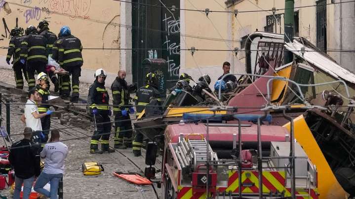 Famed streetcar in Lisbon, Portugal, derails and crashes, killing 15 people