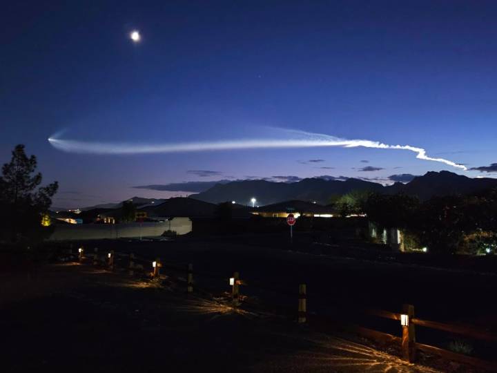 Did you see it? SpaceX Falcon 9 rocket launch lights up the sky in Las Vegas