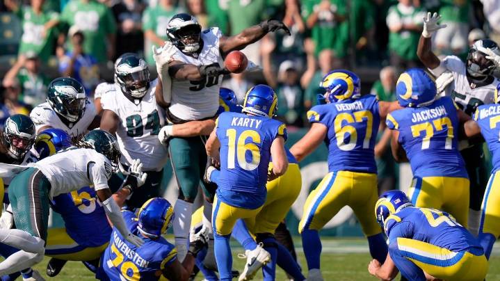Rams build big lead over Eagles, then blow it — with kicker Joshua Karty a big part of both