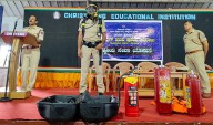 Karkala: Fire safety demonstration for NSS students at Christ King PU College