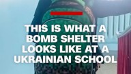 This is what a bomb shelter looks like at a Ukrainian school