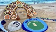 Asia Cup Final: Sudarsan Pattnaik Wishes Team India Luck With Goddess Durga Sand Art