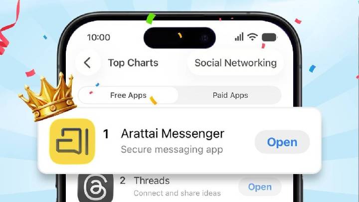 WhatsApp meets its match? Arattai races to no 1 in India app stores