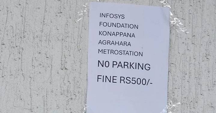 Commuters flay Rs 500 no-parking fine at Infosys metro station