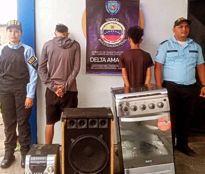 Detienen a dos adolescentes por presunto hurto en Tucupita