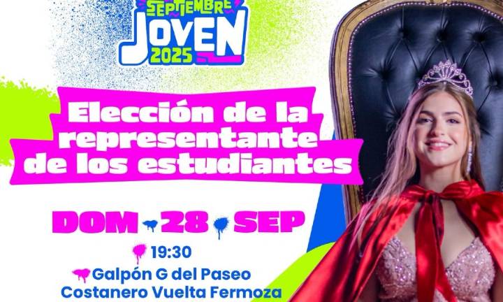 “Septiembre Joven”: este domingo se realizará la elección de la representante provincial de los estudiantes