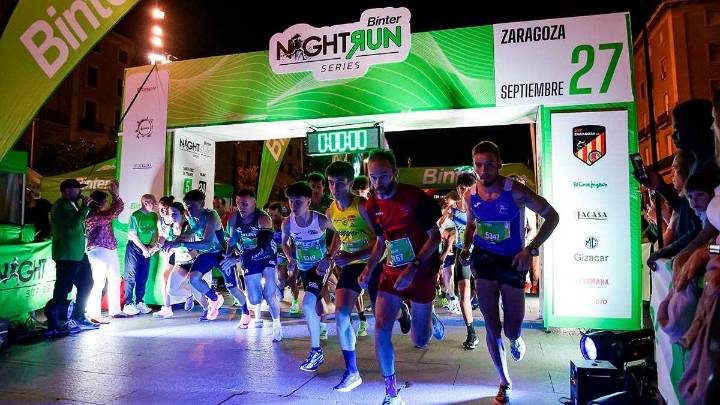 La Binter NightRun Zaragoza volvió a teñir de verde las calles en la cita más solidaria