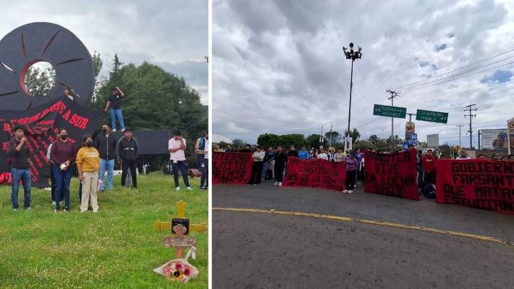 Normalistas de Panotla marchan para solicitar atención a su pliego petitorio