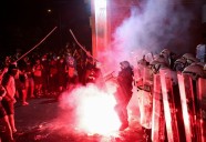 Serbian police use teargas to disperse anti