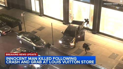 Chicago police investigating as video shows Louis Vuitton crash-and-grab, fatal rollover crash on Michigan Avenue, Ohio Street