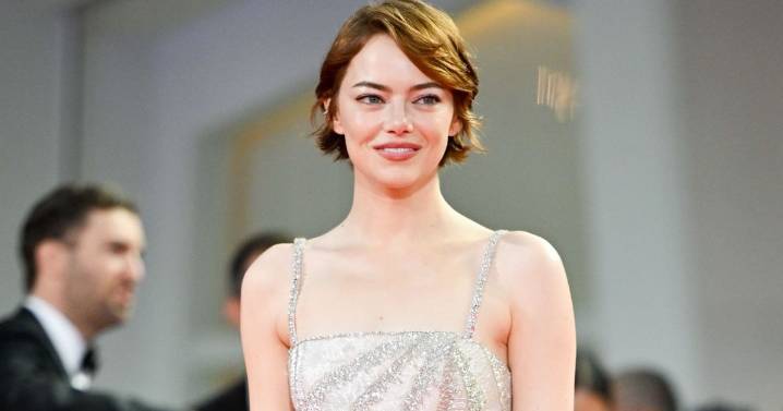 Emma Stone Channels Y2K Glamor in Louis Vuitton Bubble Hem Dress in Venice