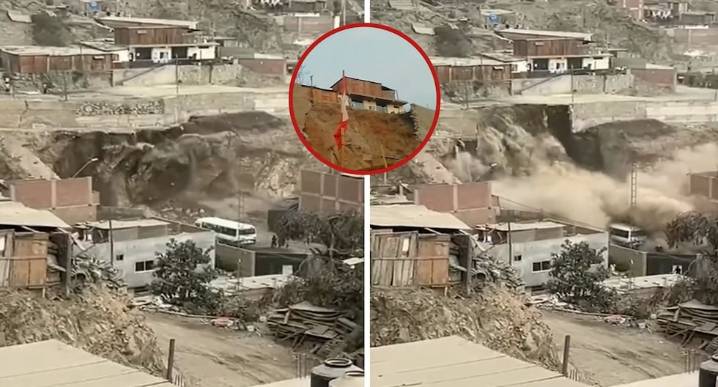 Huaycán: muro de contención colapsa y niños logran escapar a tiempo