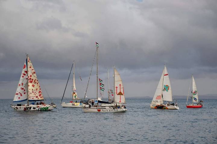 La flotilla con ayuda para Gaza se prepara para una posible intervención del ejército de Israel en aguas internacionales