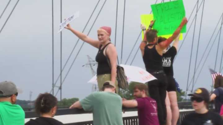 'Workers Over Billionaires' Labor Day protest on Broadway Bridge in Little Rock targets Trump policies