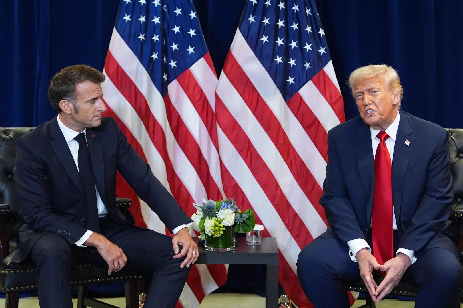 Trump says Ukraine can 'get their land back' during meeting with Macron
