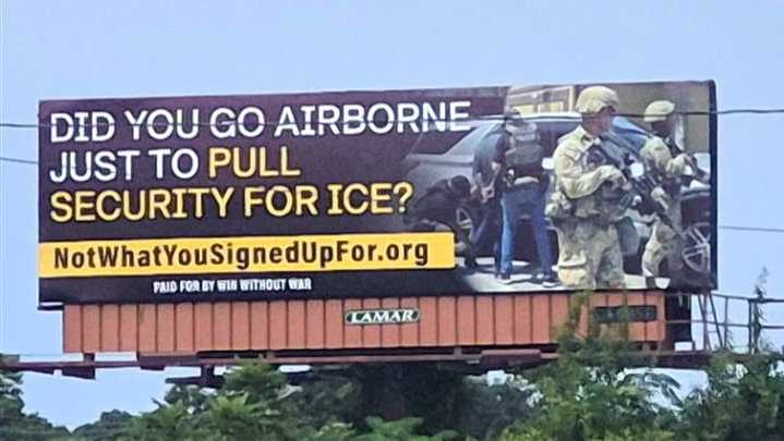 Billboards at Fort Bragg and Camp Lejeune aimed at troops amid immigration surge