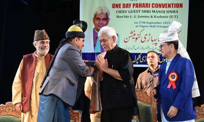 Lieutenant Governor addresses gathering of Pahari tribal community