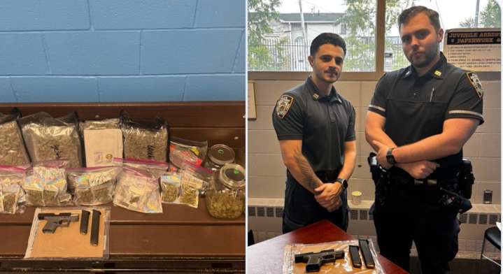 Gun and drugs allegedly seized by NYPD officers on Staten Island