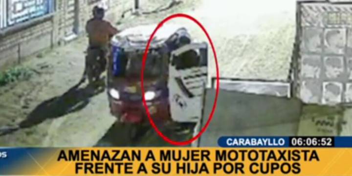 Delincuentes amenazan a mujer mototaxista frente a su hija y le exigen que llame a gerente de empresa para que pague S/30 mil