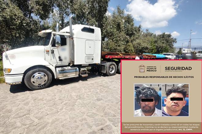 Caen dos en Toluca por intento de robo a transporte con carga valuada en casi un millón