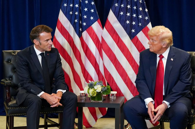 Macron, sitting next to Trump, says recognizing Palestine does not ignore Hamas attack