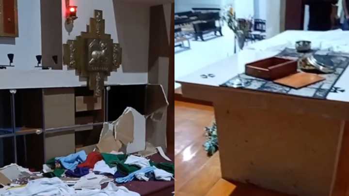 Roban Objetos Eucarísticos y Provocan Destrozos al Interior de una Iglesia en Puebla
