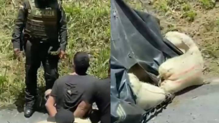Dos presuntos delincuentes capturados tras accidentarse cuando hurtaban un camión cargado con café en la Panamericana