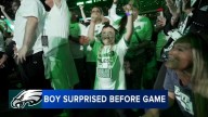 Kylie Kelce gives 5-year-old boy with Autism a big surprise before Eagles game