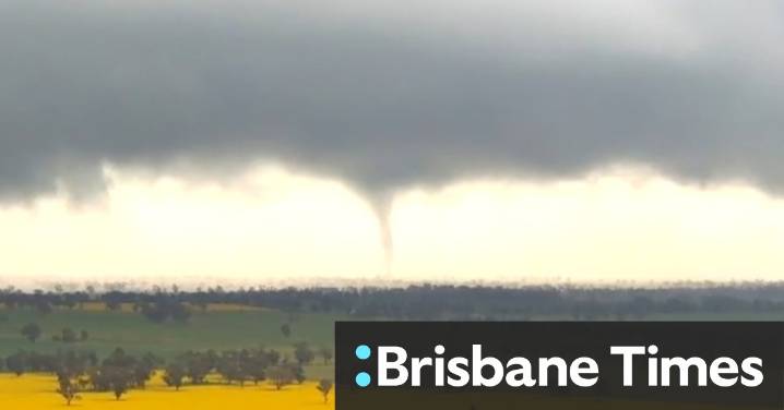 Rare tornado forms in NSW ahead of severe storm