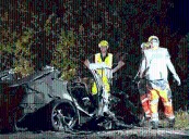 Man and two children burn alive trapped in Tesla after horror crash with rescuers 'unable to work car’s door handles'
