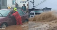 Parecen ríos; fuertes lluvias provocan inundaciones en San Cristóbal de las Casas