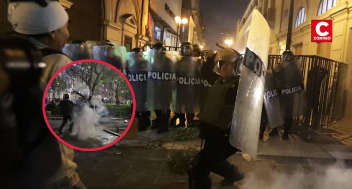 Enfrentamiento entre PNP y jóvenes en marcha contra Dina Boluarte y el Congreso (FOTOS)
